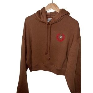 Victoria's Secret PINK Caramel Kiss Brown Cropped Hoodie Size Medium